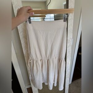 Line & Dot Revolve Elegant Cream Midi Skirt